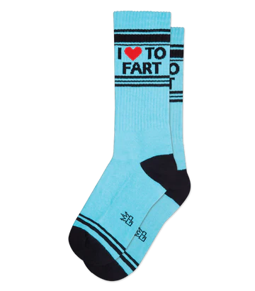 I Love To Fart gym socks by Gumball Poodle