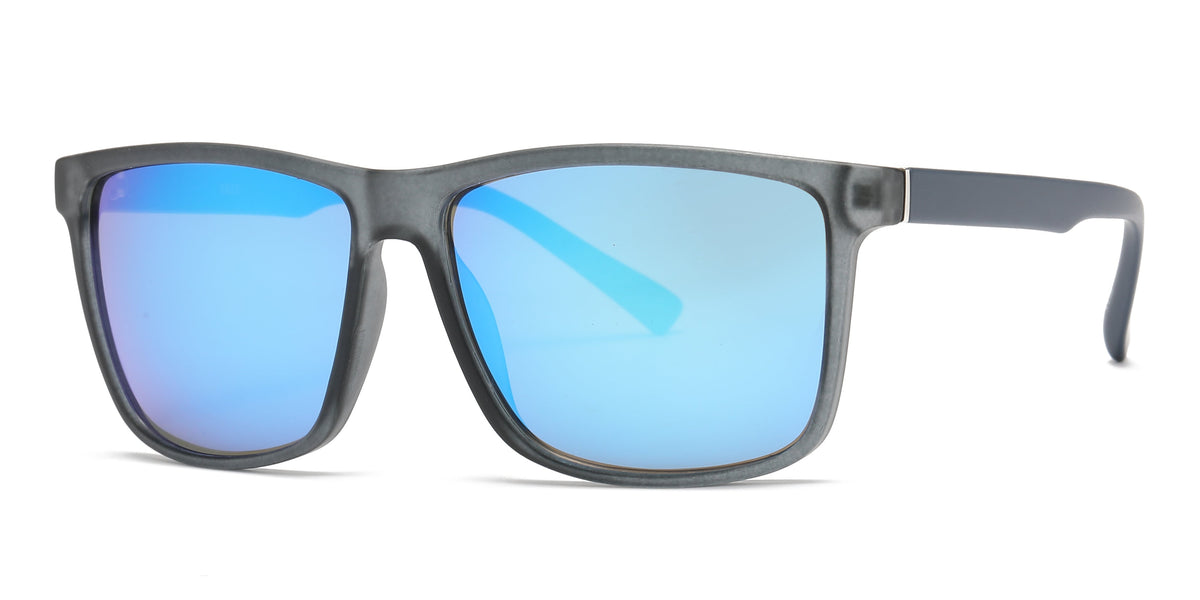 Square Sport Sunglasses W/ Mirror Lens