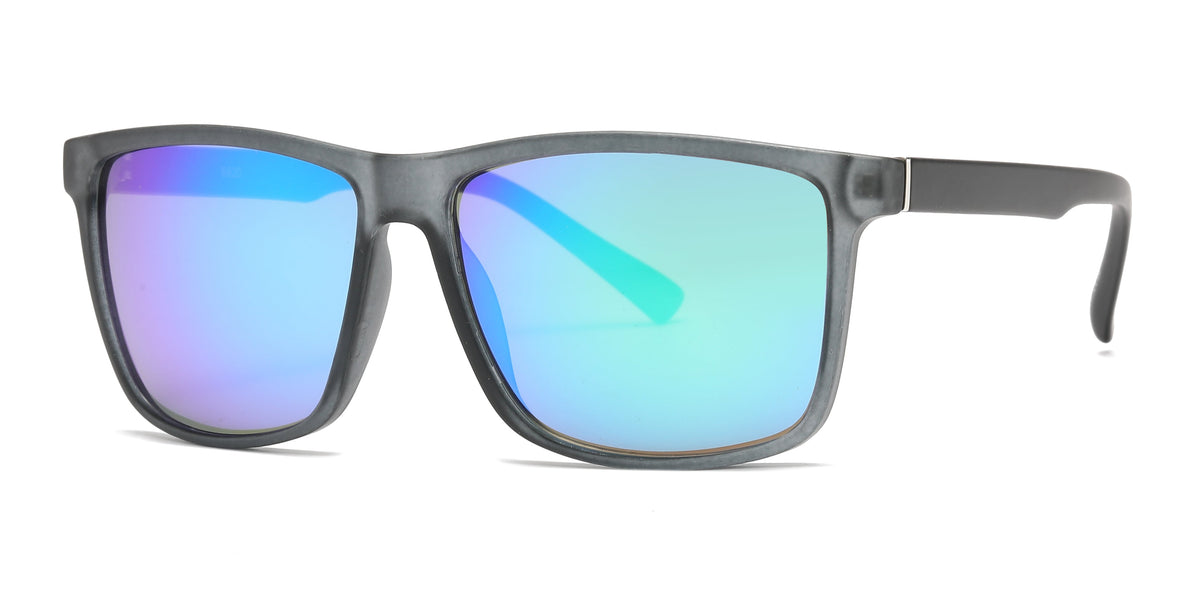 Square Sport Sunglasses W/ Mirror Lens