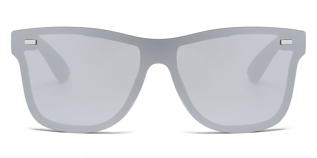 One-Piece Rimless Mirror Lens Sunglasses