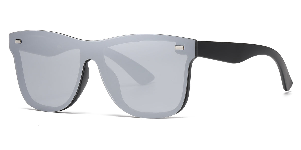 One-Piece Rimless Mirror Lens Sunglasses