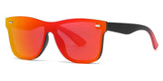 One-Piece Rimless Mirror Lens Sunglasses – image 1
