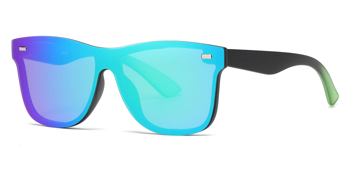 One-Piece Rimless Mirror Lens Sunglasses