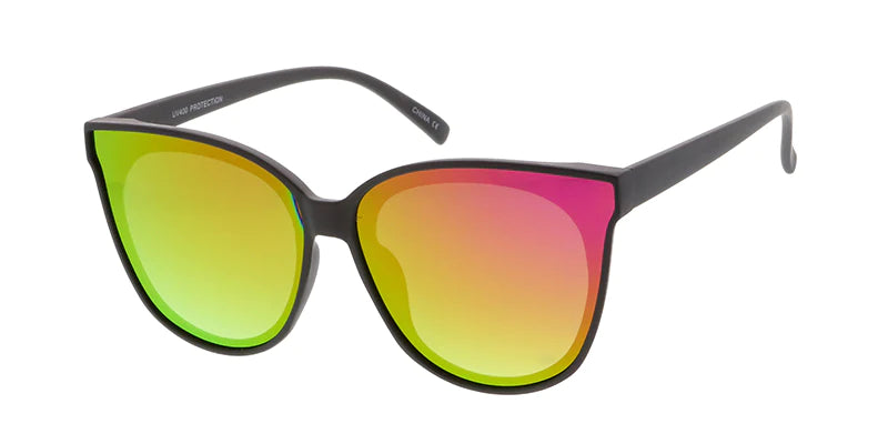 Cat eye sunglasses with color mirrored lens, view 2 – second view