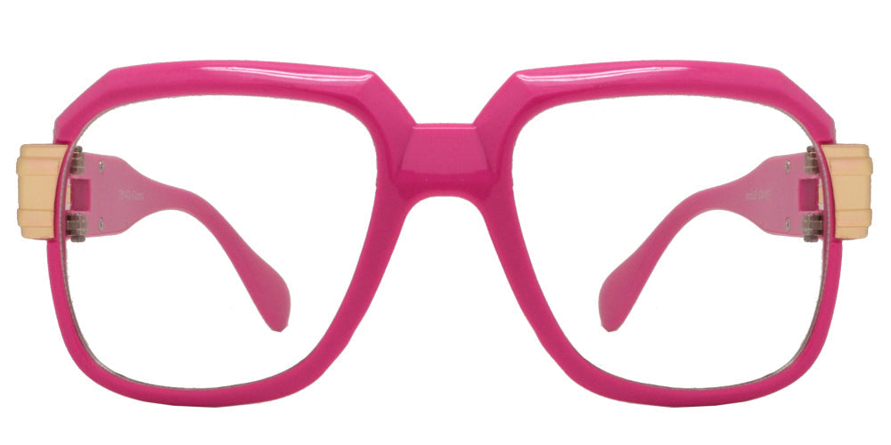 Retro Square Clear Lens Glasses W/ Gold Arms