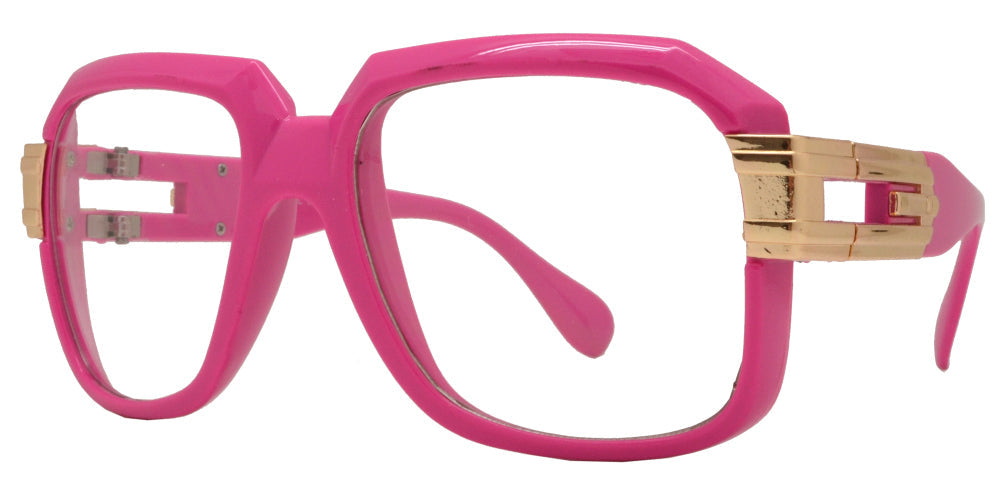 Retro Square Clear Lens Glasses W/ Gold Arms