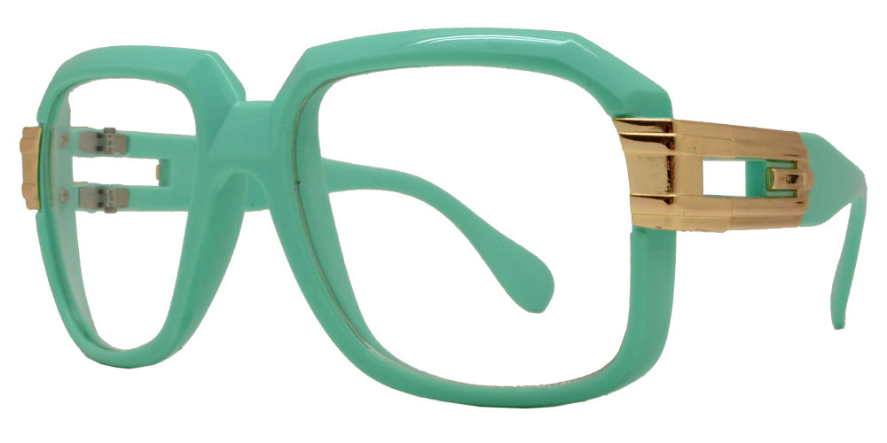 Retro Square Clear Lens Glasses W/ Gold Arms