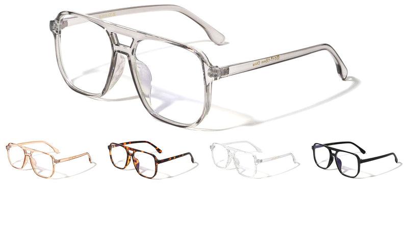 Square Aviator Blue Light Glasses – second view