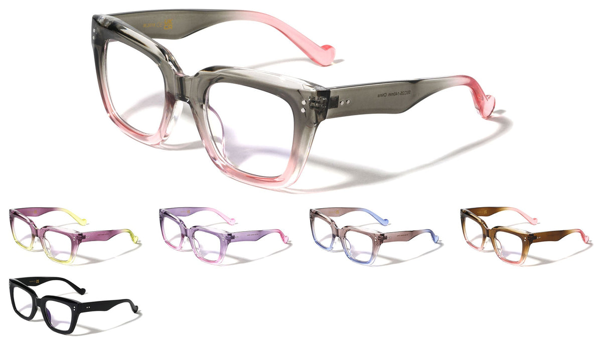 Oversized Two-Tone Square Blue Light Glasses