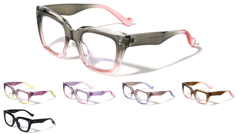 Oversized Two-Tone Square Blue Light Glasses – second view