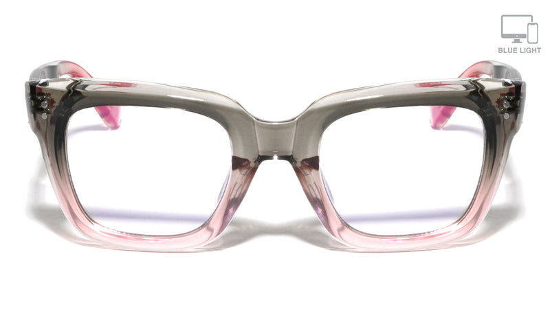 Oversized Two-Tone Square Blue Light Glasses