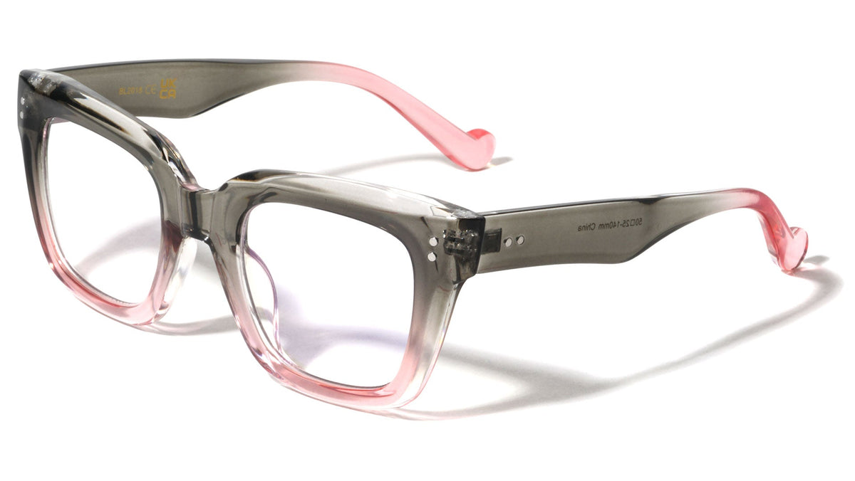 Oversized Two-Tone Square Blue Light Glasses
