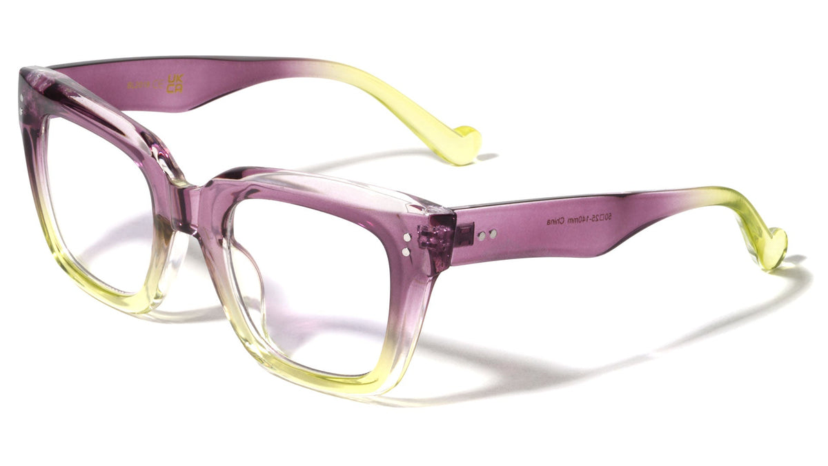 Oversized Two-Tone Square Blue Light Glasses