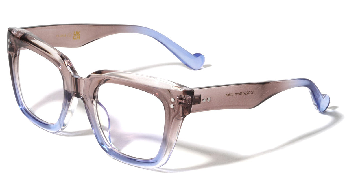 Oversized Two-Tone Square Blue Light Glasses