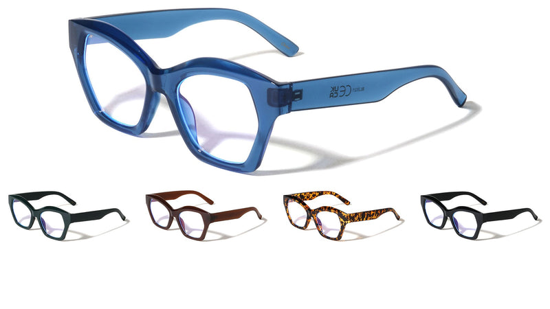 Oversized Geometric Cat Eye Blue Light Glasses – second view