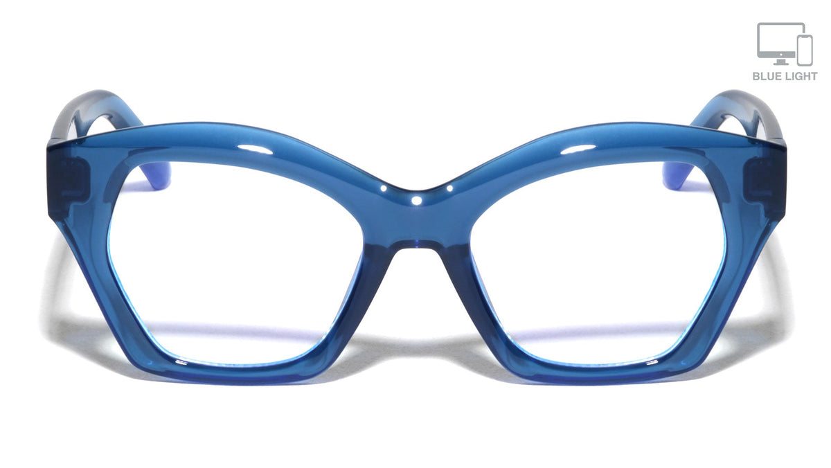 Oversized Geometric Cat Eye Blue Light Glasses