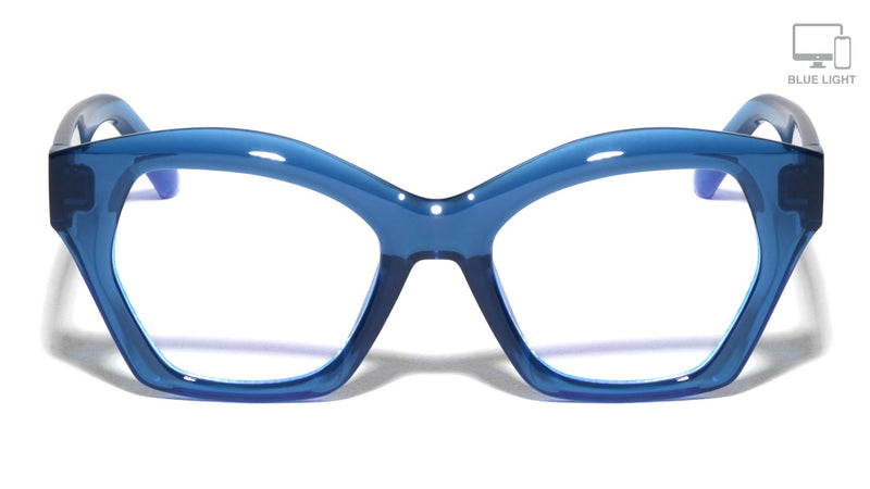 Oversized Geometric Cat Eye Blue Light Glasses