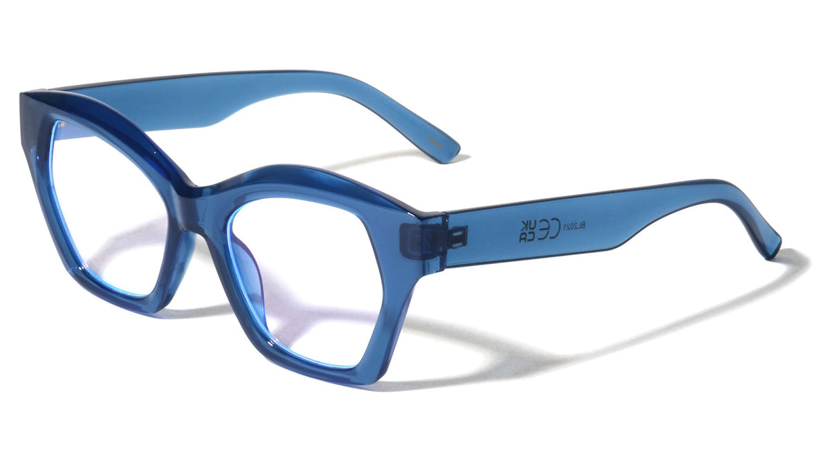 Oversized Geometric Cat Eye Blue Light Glasses