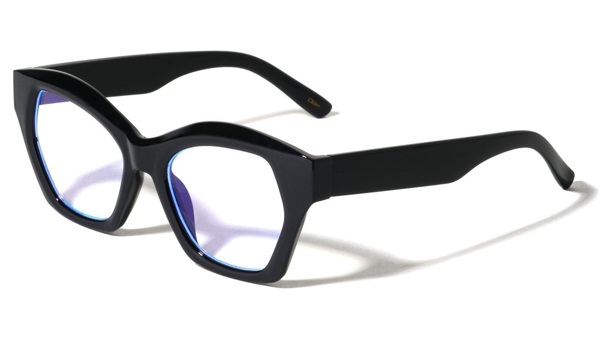 Oversized Geometric Cat Eye Blue Light Glasses