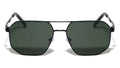 Flat Top Geometric Aviators W/ Temple Accent
