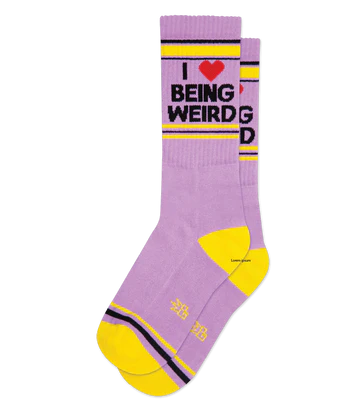 I Love Being Weird gym socks by Gumball Poodle