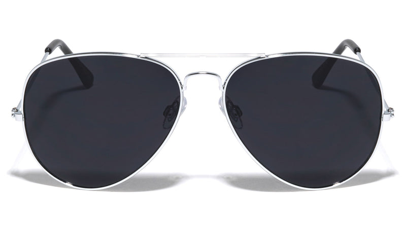 Large Classic Aviators W/ Super Dark Lens