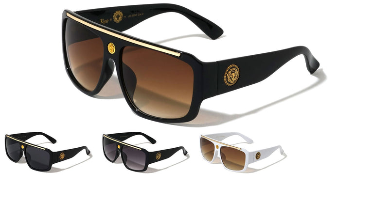 Flat Top Square Sunglasses W/ Gold Bar – second view