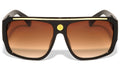 Flat Top Square Sunglasses W/ Gold Bar