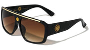 Flat Top Square Sunglasses W/ Gold Bar – image 3