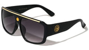 Flat Top Square Sunglasses W/ Gold Bar – image 5