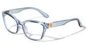 Cat Eye Blue Light Glasses W/ Crystal Frame – image 4