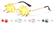 Rimless Cloud Shape Sunglasses W/ Lightning Charms – image 2