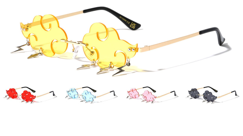 Rimless Cloud Shape Sunglasses W/ Lightning Charms – second view