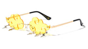 Rimless Cloud Shape Sunglasses W/ Lightning Charms – image 3