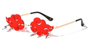 Rimless Cloud Shape Sunglasses W/ Lightning Charms – image 4