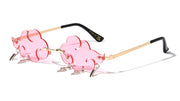 Rimless Cloud Shape Sunglasses W/ Lightning Charms – image 6