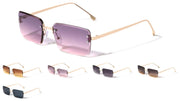 Rimless Diamond Cut Rectangle Sunglasses – image 2