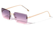 Rimless Diamond Cut Rectangle Sunglasses – image 3