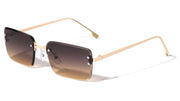 Rimless Diamond Cut Rectangle Sunglasses – image 7