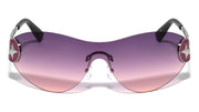 Rimless Oval Shield Sunglasses W/ Star Hinge – image 1
