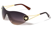 Rimless Oval Shield Sunglasses W/ Star Hinge – image 4