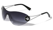 Rimless Oval Shield Sunglasses W/ Star Hinge – image 7