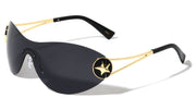 Rimless Oval Shield Sunglasses W/ Star Hinge – image 8