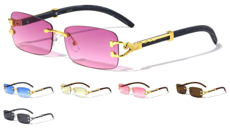 Rimless Color Lens Jaguar Hinge W/Wood