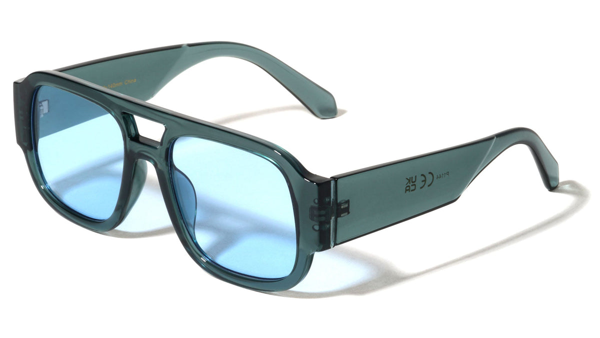 Oversized Crystal Color Square Aviators