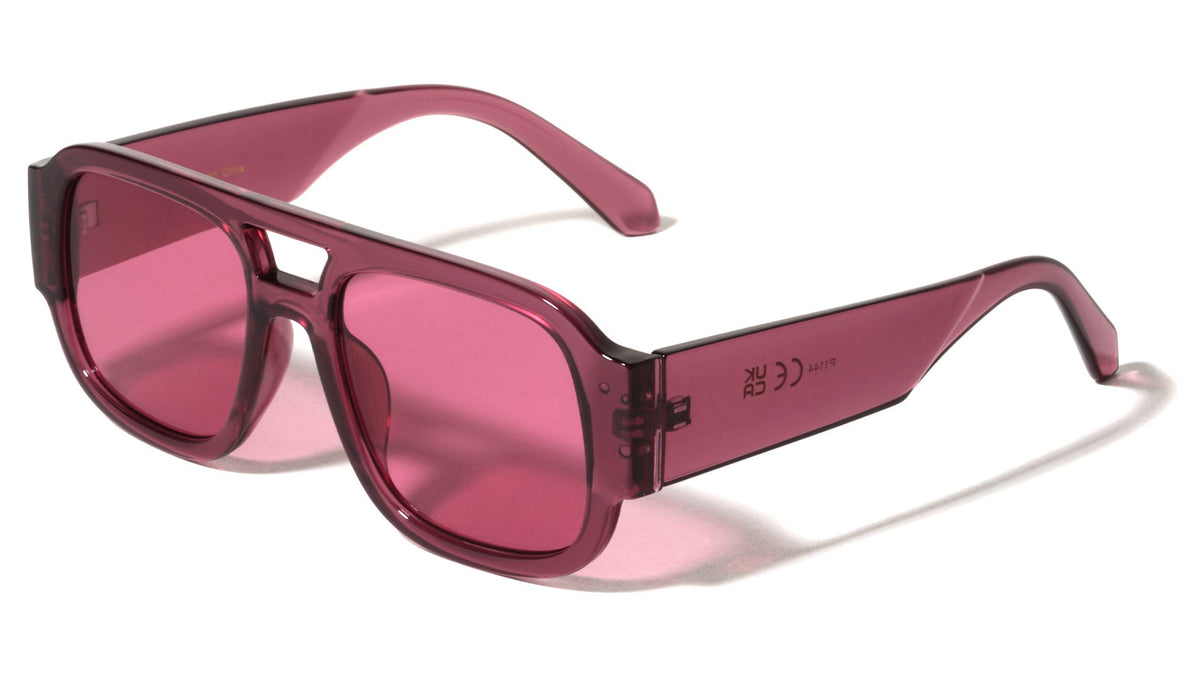 Oversized Crystal Color Square Aviators
