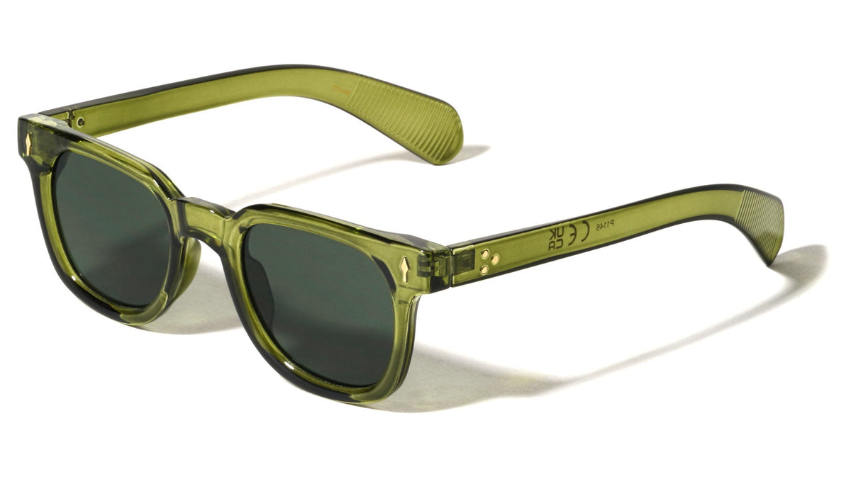 Retro Square Sunglasses W/ Arrow Studs