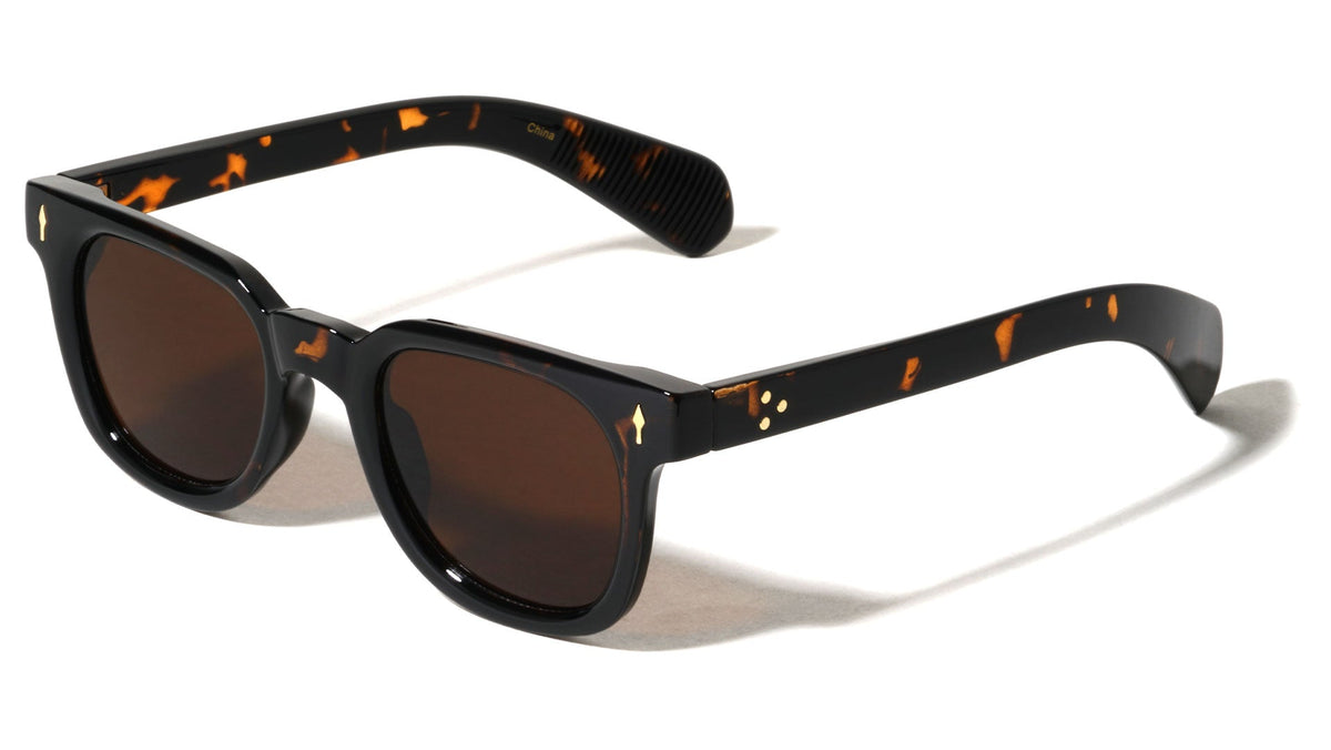 Retro Square Sunglasses W/ Arrow Studs
