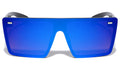 Flat Top Rimless Shield Sunglasses W/ Mirror Lens