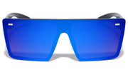 Flat Top Rimless Shield Sunglasses W/ Mirror Lens – image 1